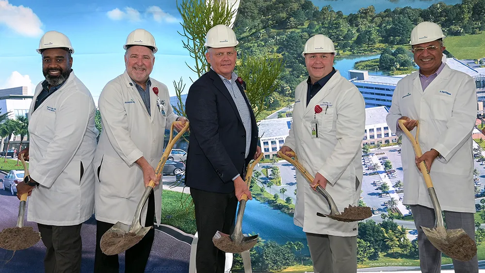 AdventHealth employees at the Wesley Chapel expansion groundbreaking ceremony.