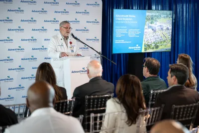 AdventHealth Wesley Chapel hospital expansion, doctor provides lecture on the updates.