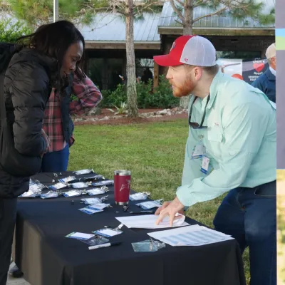 The registration table at Clays for Heart