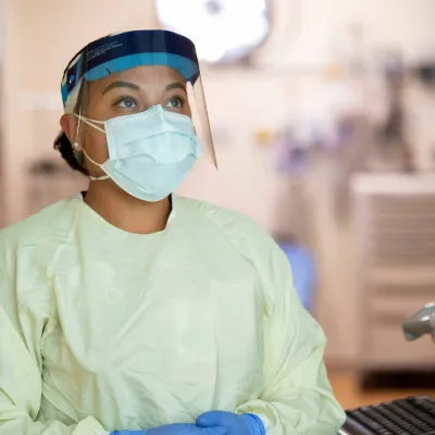 AdventHealth Nurse in PPE.