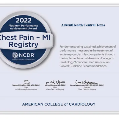 AdventHealth Central Texas Honored as One of Nation’s Top Hospitals for Cardiac Care