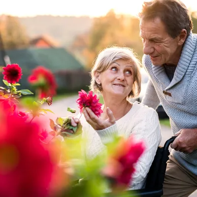 Man and woman in garden