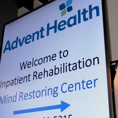 Inpatient rehab center sign at Winter Park 