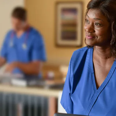 Nurse at Reception Desk