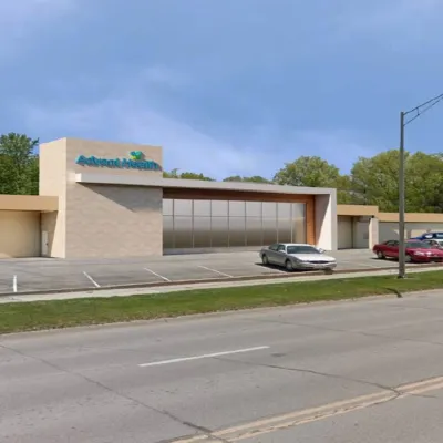 Rendering of AdventHealth Ottawa's building renovation on Main Street