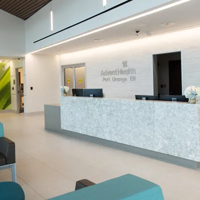 The lobby entrance at AdventHealth Port Orange