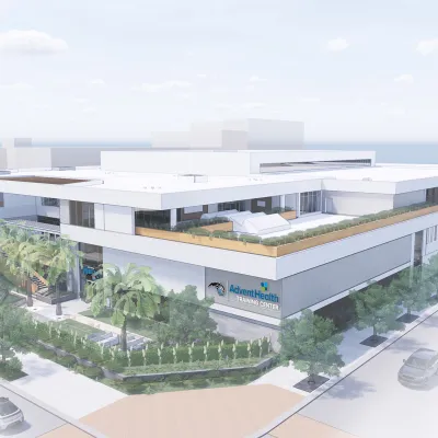 A concept render of the AdventHealth Training Center