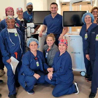 Dr. John Redmond performed the first VELYS robot case at AdventHealth Surgery Center Daytona Beach.