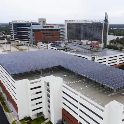 Solar array on McRae parking garage AH Orlando