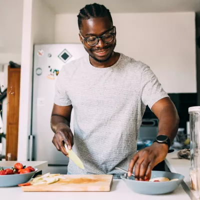 Man Preparing Food in the Kitchen