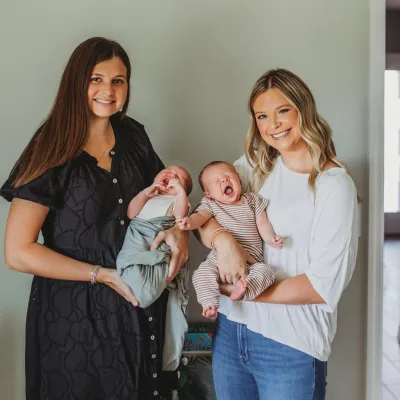 Pictured left: Ashton and Knox  Pictured right: Meghan and Ford