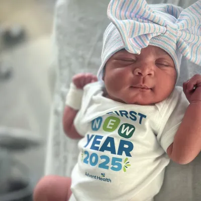 Baby Samiyah is the first baby born in 2025 at AdventHealth Riverview! 