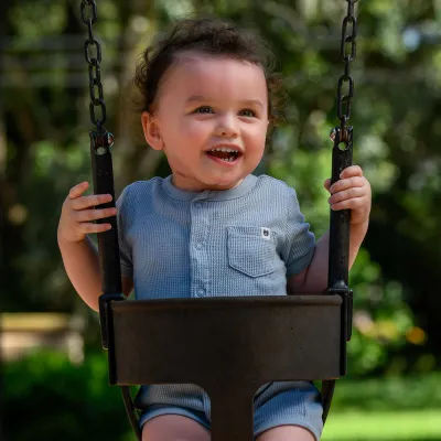 A boy on a swing