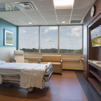 hospital room with bed