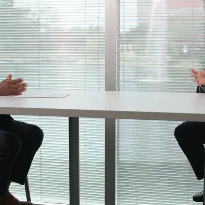 Garrett Caldwell and Juleun Johnson talking