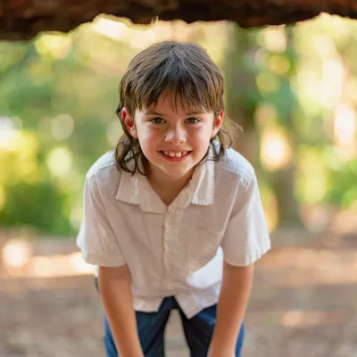 A young boy at a park