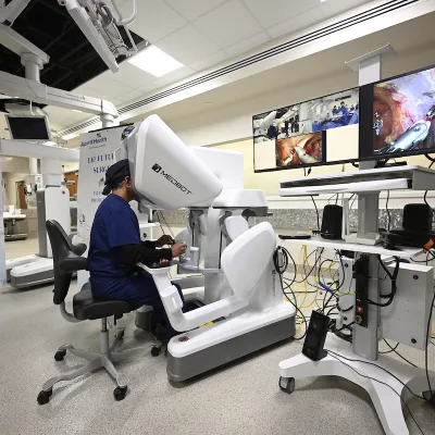 Dr. Vip Patel performing Angola telesurgery