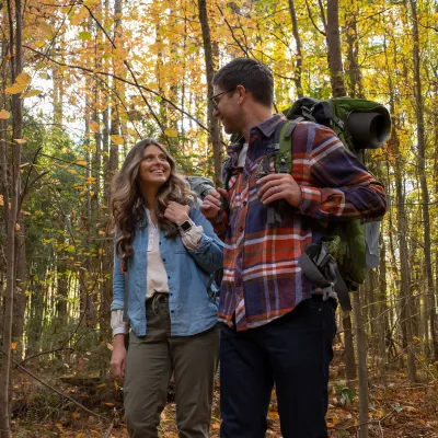 A Couple Goes for a Hike in the Woods.