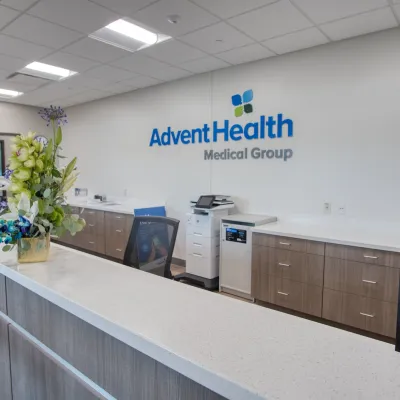 The front desk of a AdventHealth facility