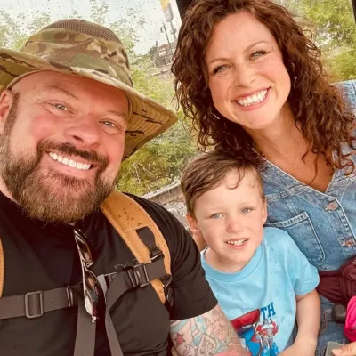 Shona Moeller and Bob Conlin with their son, Forest.
