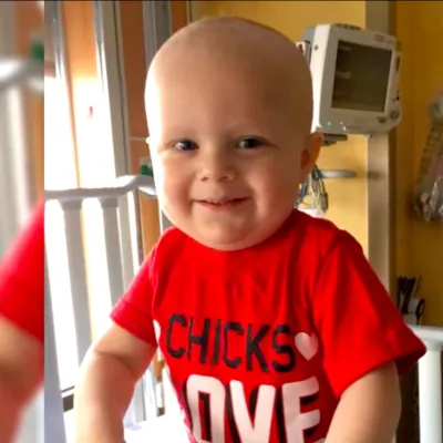 Grant Gibbens during his treatment fo leukemia.