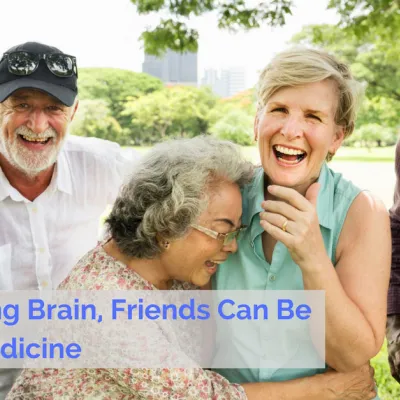 Senior friends laughing together