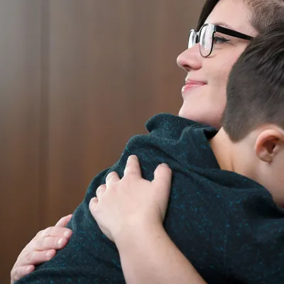 A young boy and his mother