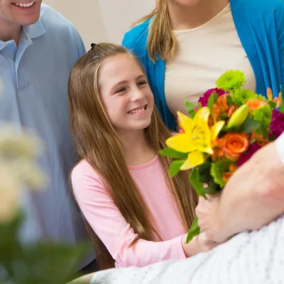 Family visiting family member in the hospital.