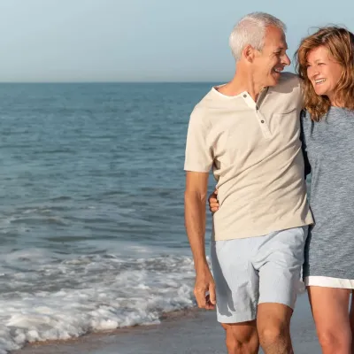 couple walking at the beach