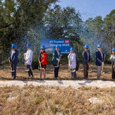 AdventHealth Meadow Woods ER groundbreaking group shot