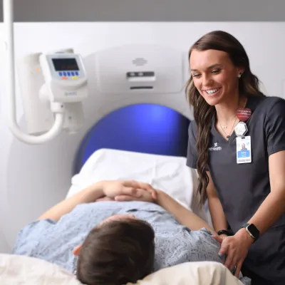 Radiologist Reassures a Patient Before an Imaging Procedure.