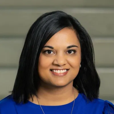 Woman in a blue blouse