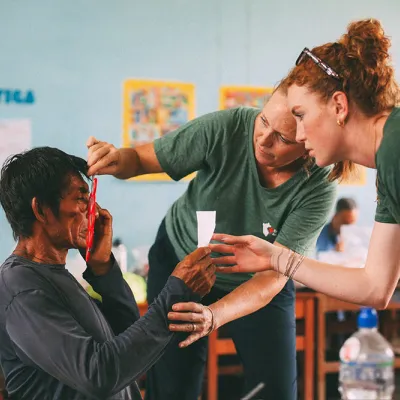 Team giving a helping hand