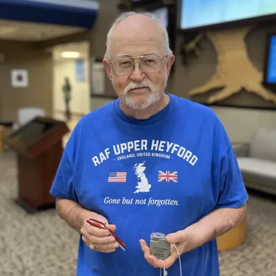 Robert Messer holds Barostim Prototype