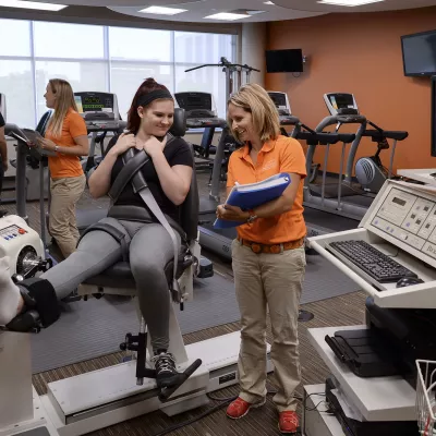 Participants Training at the TRI Exercise and Bioenergetics Lab 