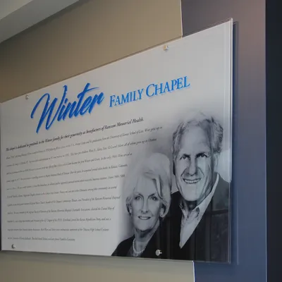 Winter Family Chapel sign