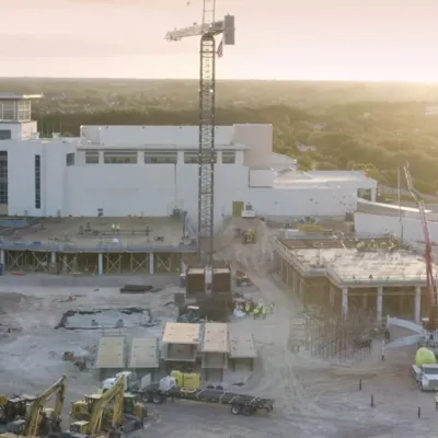 Aerial photo of AdventHealth Winter Garden under construction.