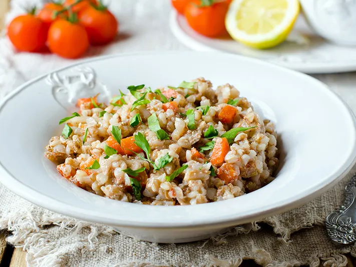 farro vegetable risotto