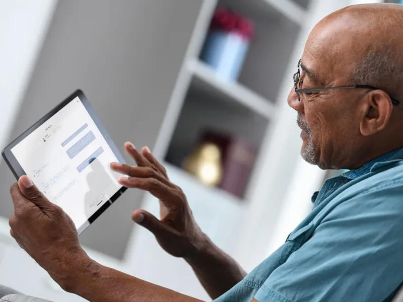 Man using tablet