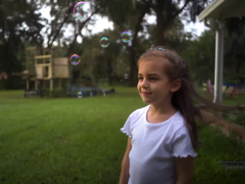 Cora playing outside