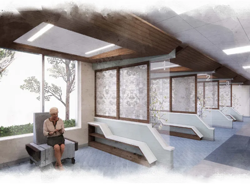 Rendering of the new AdventHealth Gordon Cancer Center