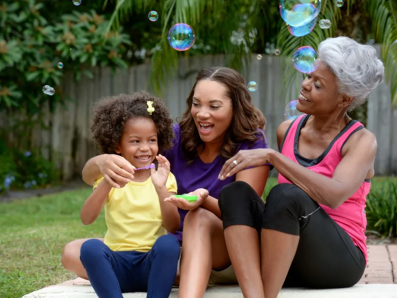 Happy grandmother, mother, daughter time