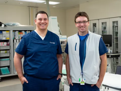 Harbin Clinic invasive cardiologists Dr. Spencer Maddox and Dr. Andrew McCue.