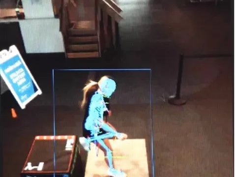 Screen capture from 3D Motion Lab  Video, with skeleton overlay