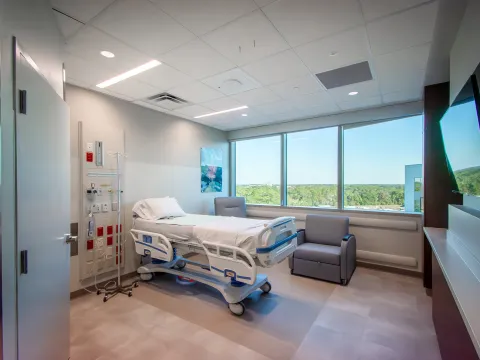 AdventHealth Wesley Chapel hospital expansion, patient room.