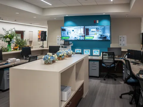 AdventHealth Wesley Chapel hospital expansion, reception area.