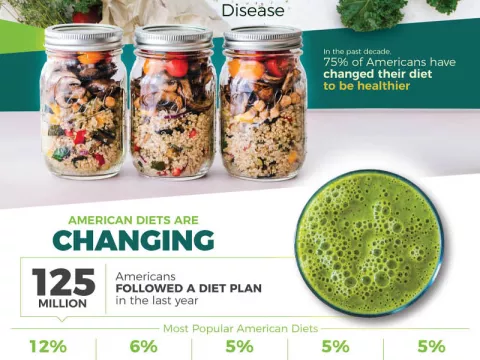 Infographic comparing popular American diets. 
