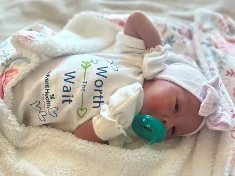 Baby Melanie was born at 3:12 PM on Wednesday, October 23, making her the first baby of AdventHealth Riverview.