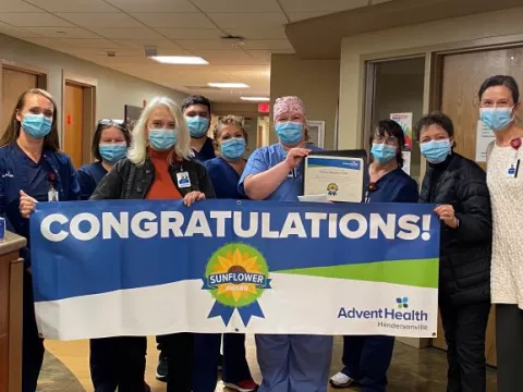 AdventHealth Hendersonville Celebrates Newest Winner of The Sunflower Award for Patient Care