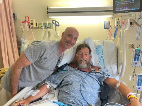 Bruce Brown meeting with Dr. Valente two days after suffering cardiac arrest.